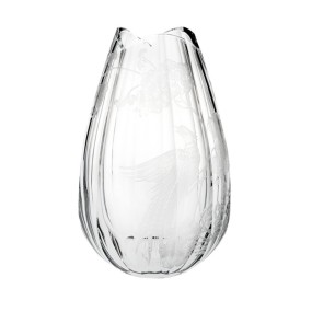 VASE ENGRAVED BLUE BIRD
