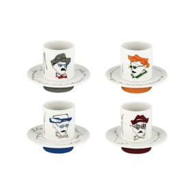 SET 4 COFFEE CUPS & SAUCERS HETERON