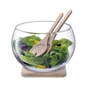 SERVE SALAD SET & OAK BASE CLEAR
