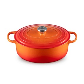 31CM CAST IRON OVAL SHALLOW CASSEROLE - VOLCANIC