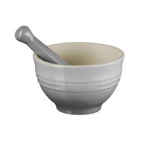 300ML STONEWARE MORTAR & PESTLE - MIST GREY