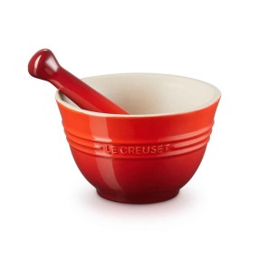 CERISE300ML STONEWARE MORTAR & PESTLE - CERISE