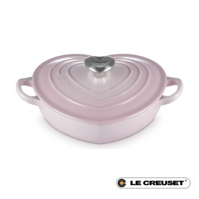 20CM SHALLOW HEART CASSEROLE - SHELL PINK