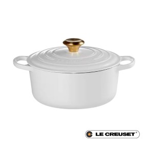 24CM SIGNATURE ENAMELLED CAST IRON ROUND CASSEROLE...