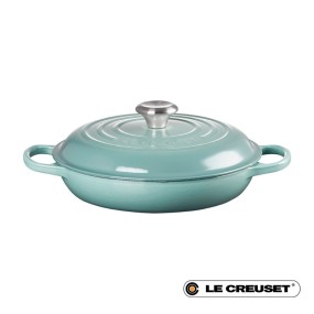 26CM SIGNATURE CAST IRON BRAISER - SEA SALT