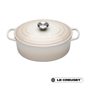 29CM SIGNATURE CAST IRON OVAL CASSEROLE - MERINGUE