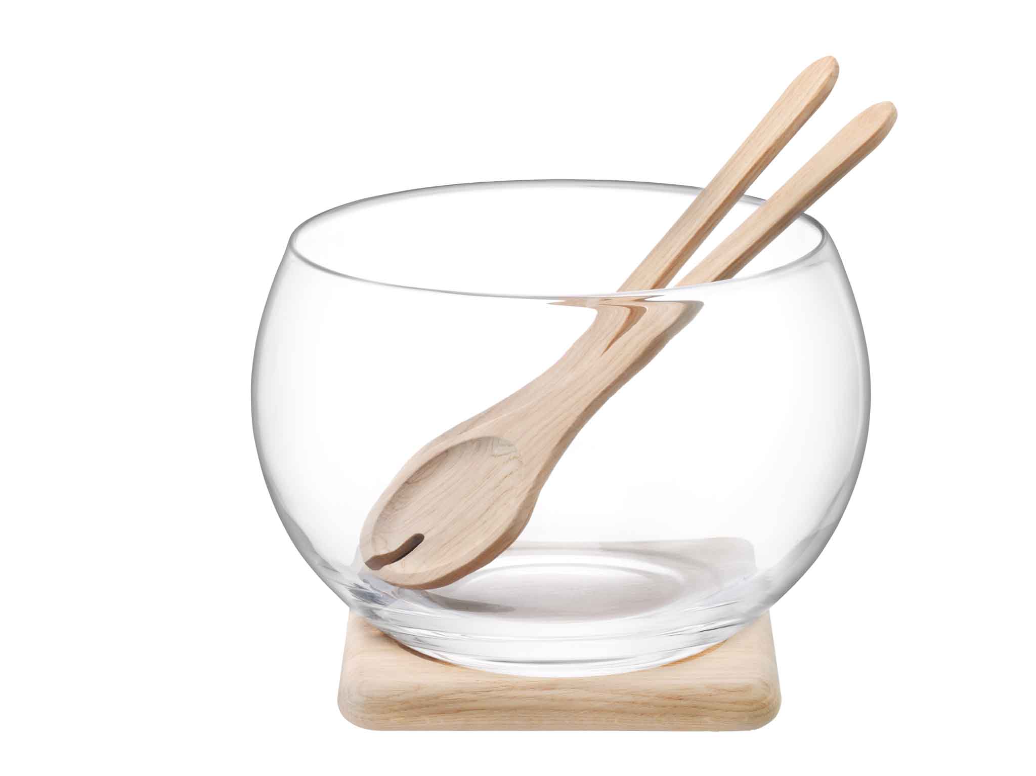 SERVE SALAD SET & OAK BASE CLEAR